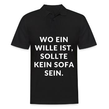 Wo ein Wille ist - Lustiger Fitness Sport Spruch - Männer Poloshirt - Schwarz - Vorne - Kai (181cm)