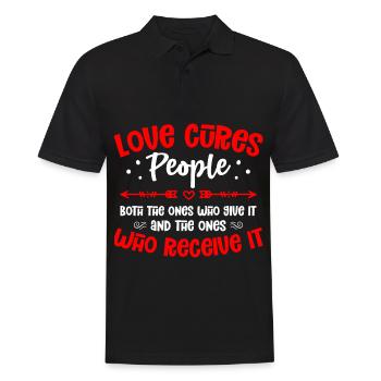 Valentins Tag Beziehung Liebes Spruch - Männer Poloshirt - Schwarz - Vorne - Kai (181cm)