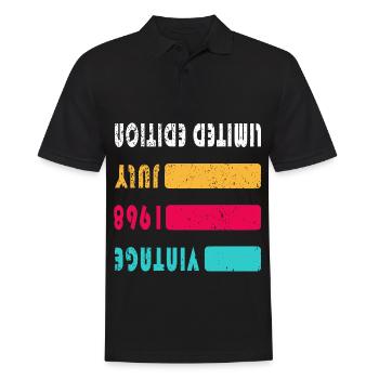 July 1968 Anniversary July 1968 July - Men's Polo Shirt - black - Front - Kai (181cm)
