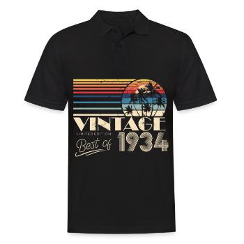 Januar 1934 geboren Geburtstag Mann Frau retro - Männer Poloshirt - Schwarz - Vorne - Kai (181cm)