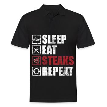 steak - Men's Polo Shirt - black - Front - Kai (181cm)