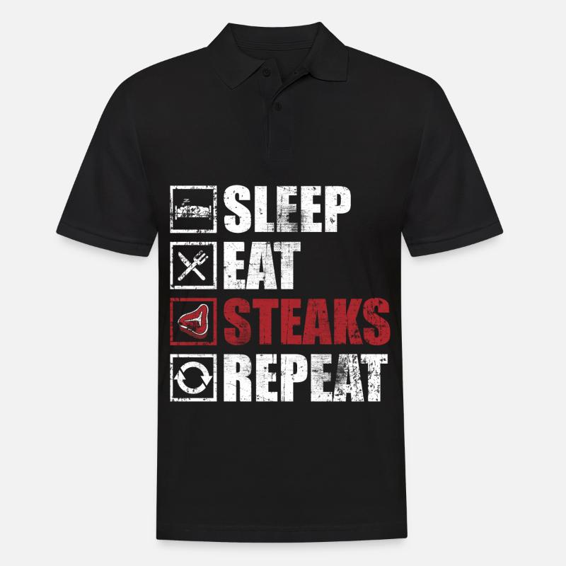 Steak - Männer Poloshirt - Schwarz