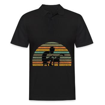 Journaliste Schreiber Auteur Retro Design - Polo Homme - noir - Devant - Kai (181cm)