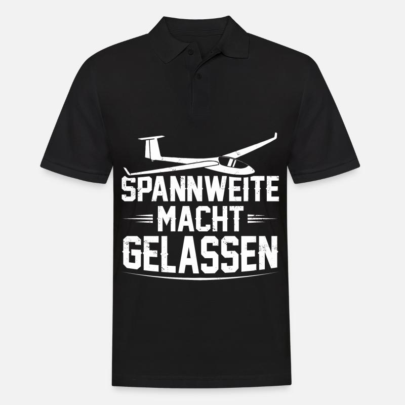 Segelflugzeug - Männer Poloshirt - Schwarz