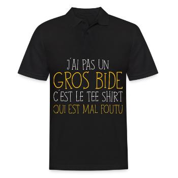 J'ai Pas Un Gros Bide Humour Sarcasme - Polo Homme - noir - Devant - Kai (181cm)