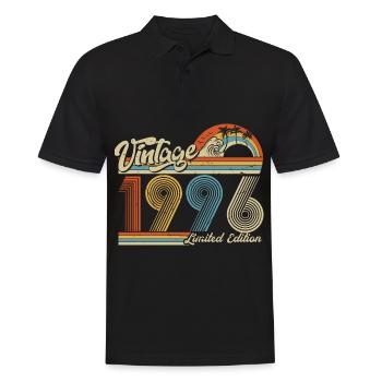 1996 Anniversaire né en 1996 Retro Vintage - Polo Homme - noir - Devant - Kai (181cm)