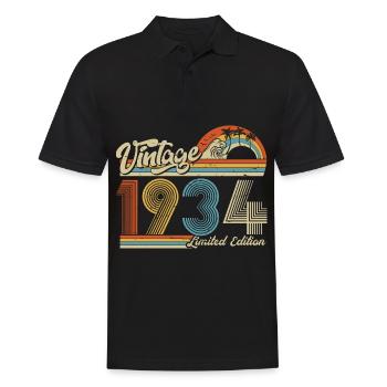 Januar 1934 geboren Geburtstag Mann Frau retro - Männer Poloshirt - Schwarz - Vorne - Kai (181cm)