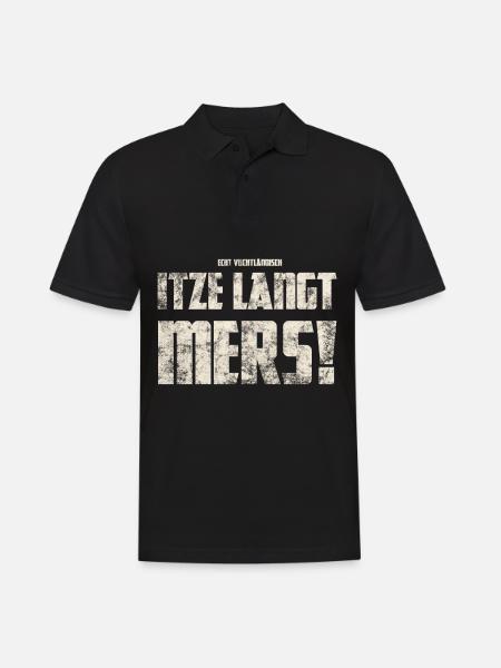 Original Vogtländisch Itze Langt Mers! - Männer Poloshirt - Schwarz