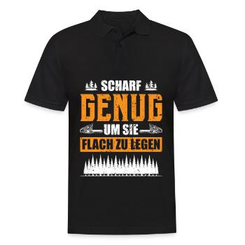 Holzfäller Waldarbeiter Holz Förster Forstwirt - Männer Poloshirt - Schwarz - Vorne - Kai (181cm)