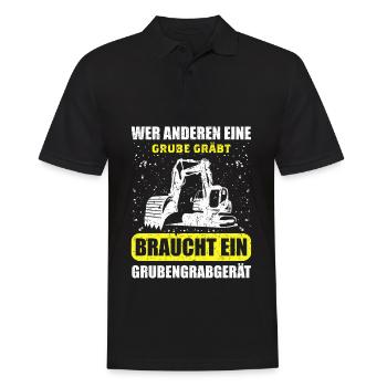Wer Anderen Eine Grube Gräbt Grubengrabgerät - Männer Poloshirt - Schwarz - Vorne - Kai (181cm)