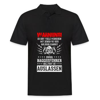 Leg Dich Nicht Mit Diesem Baggerfahrer An - Männer Poloshirt - Schwarz - Vorne - Kai (181cm)