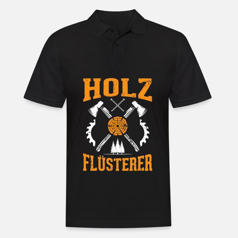 Holz Flüsterer - Männer Poloshirt - Schwarz