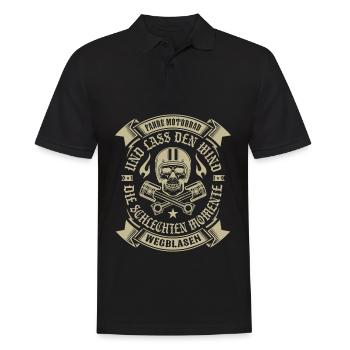 Ride Motorcycle And The Wind Blows Away The Worries - Men's Polo Shirt - black - Front - Kai (181cm)