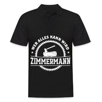 Wer Alles Kann Wird Zimmermann - Männer Poloshirt - Schwarz - Vorne - Kai (181cm)