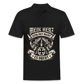 Mein Herz Schlägt Nicht Es Dreht - Männer Poloshirt - Schwarz - Vorne - Kai (181cm)