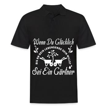 Wenn Du Glücklich Sein Willst Sei Ein Gärtner - Männer Poloshirt - Schwarz - Vorne - Kai (181cm)