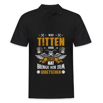 Titten Und Reifen Bringe Ich Zum Quietschen - Männer Poloshirt - Schwarz - Vorne - Kai (181cm)
