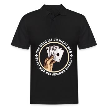 Poker - Das Geld Wechselt Nur Den Besitzer - Männer Poloshirt - Schwarz - Vorne - Kai (181cm)