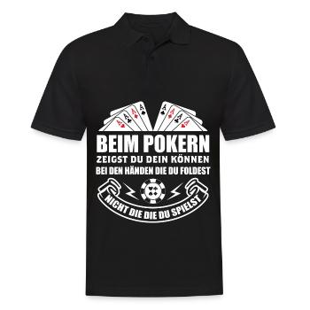 Poker Pokern Ass Casino Hold'em All In Geschenk - Männer Poloshirt - Schwarz - Vorne - Kai (181cm)