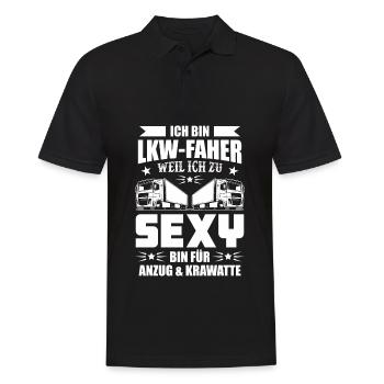Trucker LKW Fahrer Fernfahrer Brummi Geschenk - Männer Poloshirt - Schwarz - Vorne - Kai (181cm)