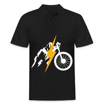 eBike Blitz Mountain Mountain Downhill Trekking - Men's Polo Shirt - black - Front - Kai (181cm)