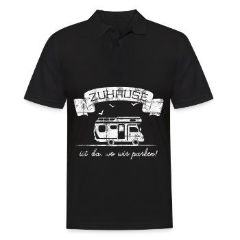 Camper maison est là où nous nous garons 1 - Polo Homme - noir - Devant - Kai (181cm)