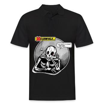 Halloween is coming they said Skelett Horror Comic - Männer Poloshirt - Schwarz - Vorne - Kai (181cm)