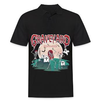 Raveyard - Skelette tanzen auf Friedhof Halloween - Männer Poloshirt - Schwarz - Vorne - Kai (181cm)