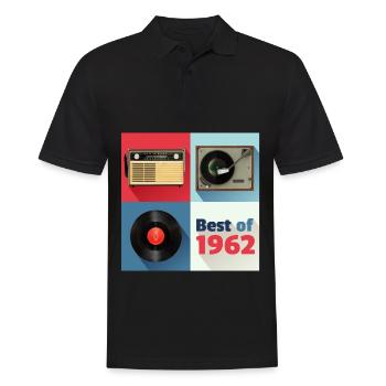 Best of 1962 Vinyl Radio Oldschool Plattenspieler - Männer Poloshirt - Schwarz - Vorne - Kai (181cm)
