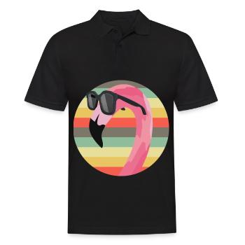 Flamingo - Men's Polo Shirt - black - Front - Kai (181cm)