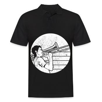 Posaune - Männer Poloshirt - Schwarz - Vorne - Kai (181cm)