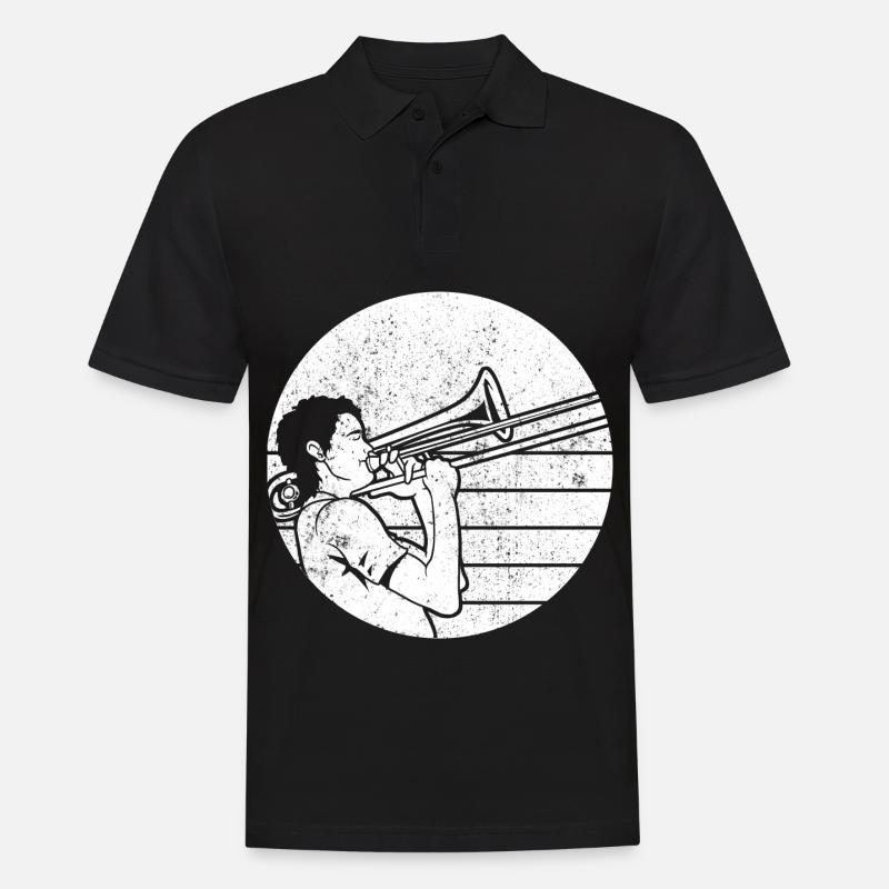 Posaune - Männer Poloshirt - Schwarz