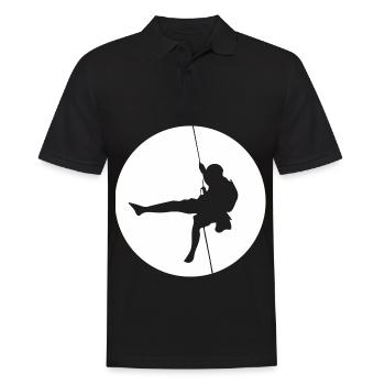 Mond - Klettern - (2) - Männer Poloshirt - Schwarz - Vorne - Kai (181cm)