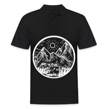 Mountain - Camping Van - (12) - Men's Polo Shirt - black - Front - Kai (181cm)