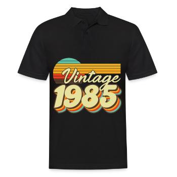 1985 Anniversaire Né En 1985 Rétro Vintage - Polo Homme - noir - Devant - Kai (181cm)