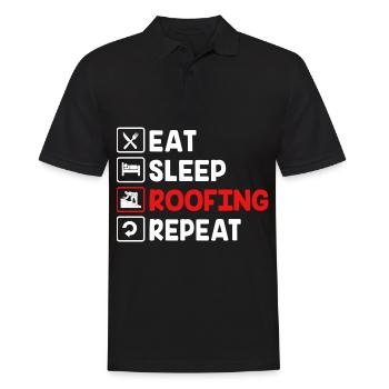 Dachdecker Handwerker Beruf Spruch - Männer Poloshirt - Schwarz - Vorne - Kai (181cm)