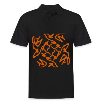 rote Blume Muster moderne Kunst - Männer Poloshirt - Schwarz - Vorne - Kai (181cm)