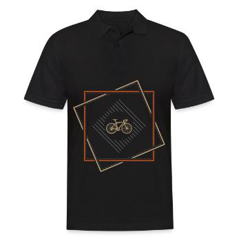 Road Bike Square - Premium Shirt - Men's Polo Shirt - black - Front - Kai (181cm)