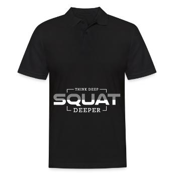 Think Deep Squat Deeper - Premium Design - Men's Polo Shirt - black - Front - Kai (181cm)