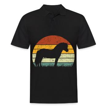 Fjordpferd Vintage Retro - Männer Poloshirt - Schwarz - Vorne - Kai (181cm)