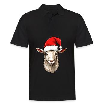 Chèvre Noël Chèvres Chèvre Hiver - Polo Homme - noir - Devant - Kai (181cm)