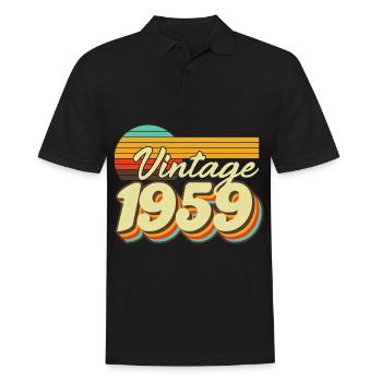 1959 Vintage Anniversaire Rétro Vintage Cadeau - Polo Homme - noir - Devant - Kai (181cm)