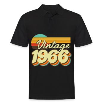 Né en 1966 1966 cadeau d’anniversaire vintage - Polo Homme - noir - Devant - Kai (181cm)