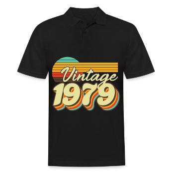 1979 Birthday Born In 1979 Retro Vintage - Men's Polo Shirt - black - Front - Kai (181cm)