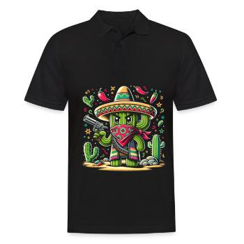 Cactus Bandido - Men's Polo Shirt - black - Front - Kai (181cm)