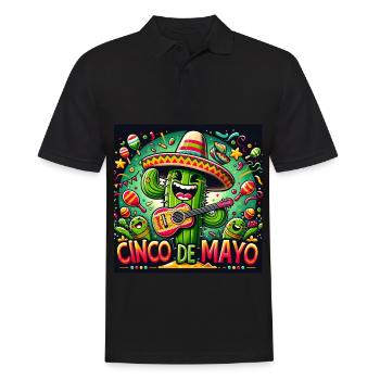 Cinco de Mayo Kaktus - Männer Poloshirt - Schwarz - Vorne - Kai (181cm)