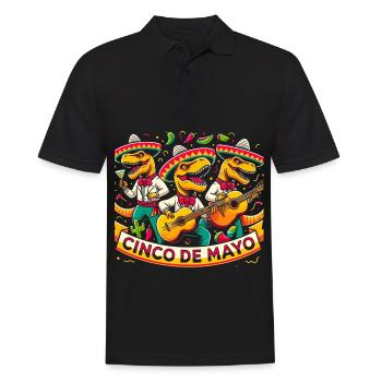 Cinco de Mayo Dinosaurier - Männer Poloshirt - Schwarz - Vorne - Kai (181cm)