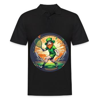 St. Patrick's Day Kleeblatt Tennis - Männer Poloshirt - Schwarz - Vorne - Kai (181cm)