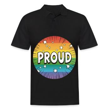 LGBTQ Proud - Männer Poloshirt - Schwarz - Vorne - Kai (181cm)