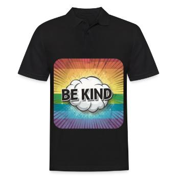 LGBTQ Be Kind - Men's Polo Shirt - black - Front - Kai (181cm)